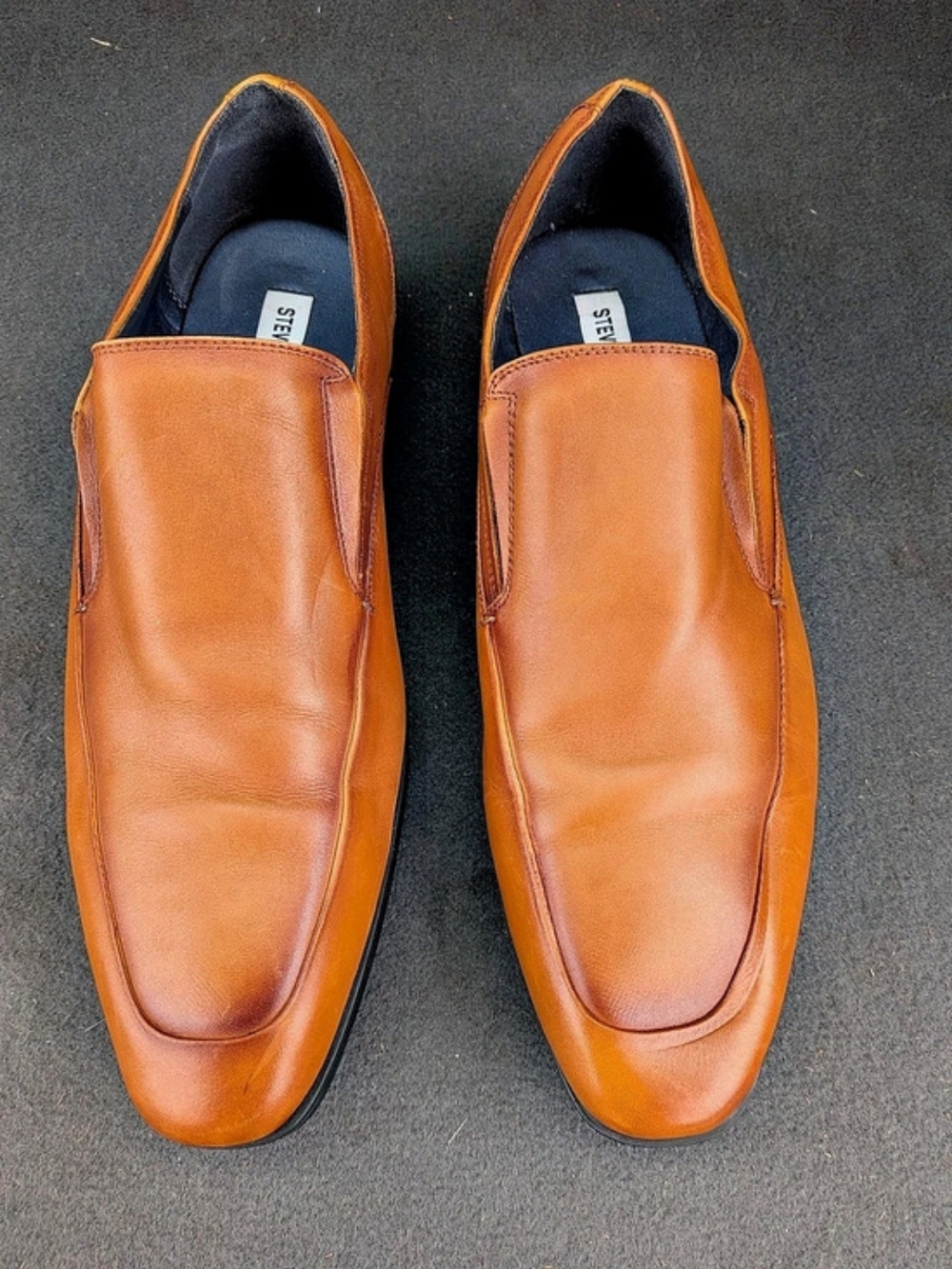 Steve Madden Revult Men's Leather Slip-On Loafers Orange